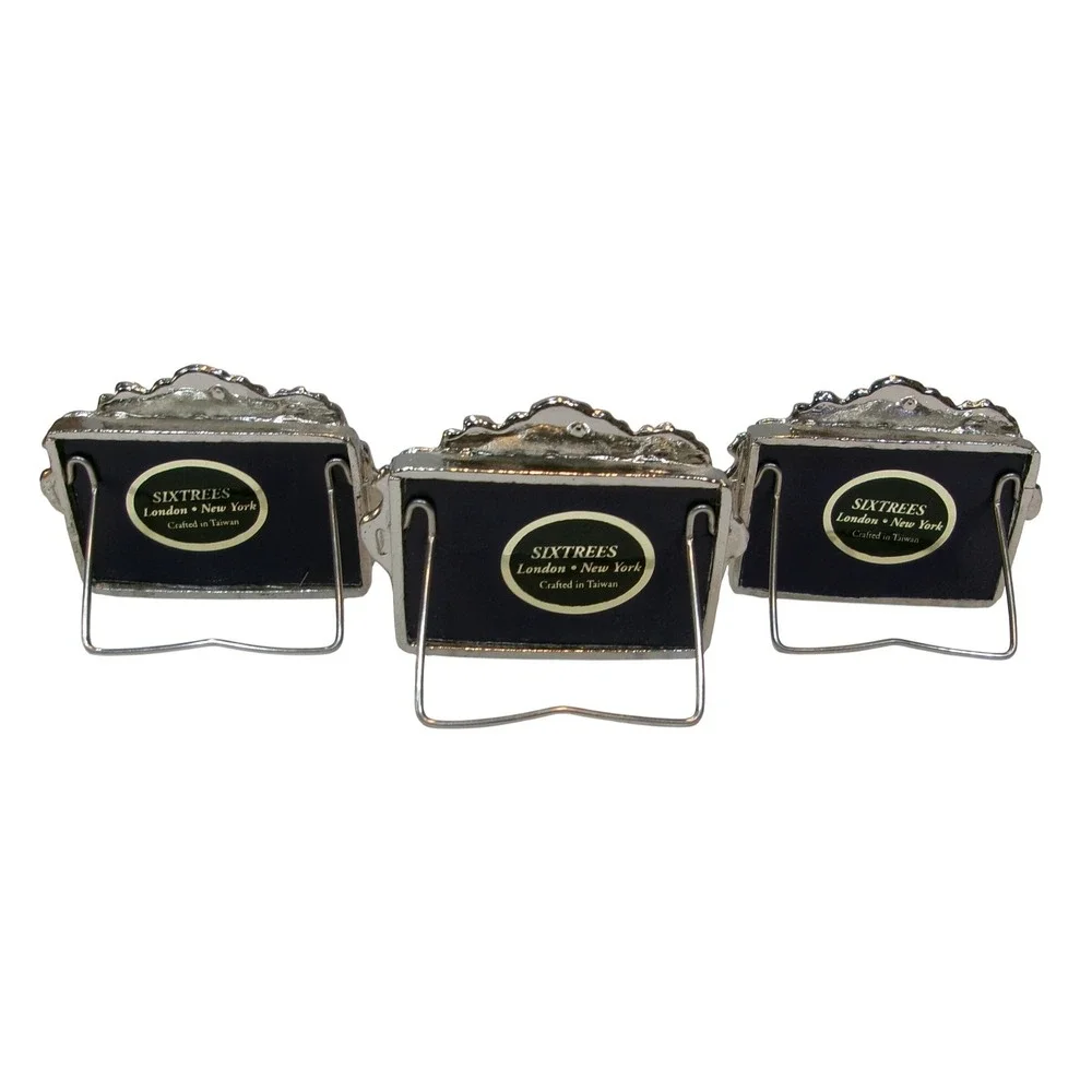 Set of 3 Sixtrees Miniature Picture Frames Silver Art Nouveau Style